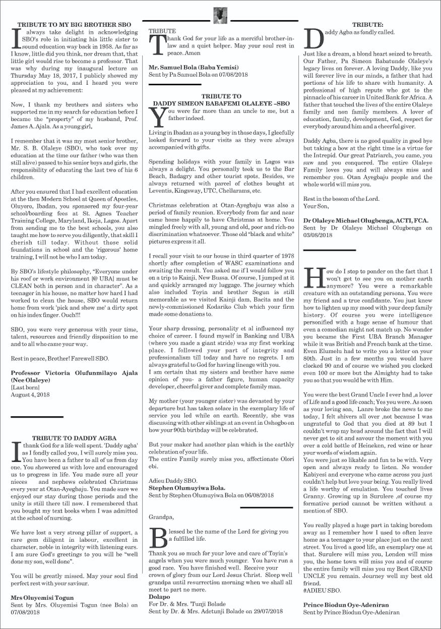 Tributes from the Community